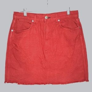 Rag & Bone Bull Red Denim Skirt Size 29.‎ #260